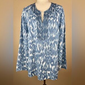 Charter Club Women’s Long Sleeve Linen Tunic. Size- 16